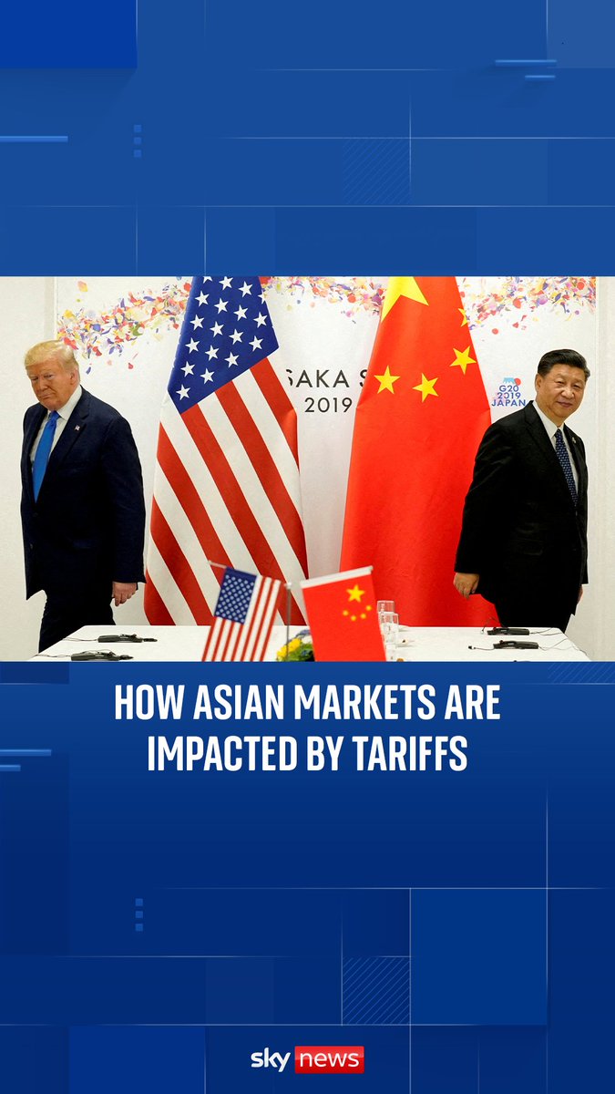 Dramatic falls across all Asian markets clearly signal a realisation a global trade war is no longer just a threat, but a reality here to stay, and a global recession could yet follow. Sky's Helen-Ann Smith has the latest