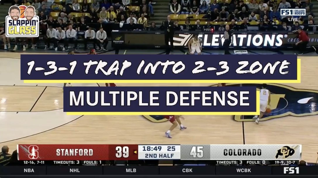 { Multiple Defenses - 1-3-1 • 2-3 • Man-to-Man } Following up yesterdays 🗞, we previously studied how Coach Haase changed the shape of his zone within one possession to apply pressure and disrupt offensive flow. 🗞