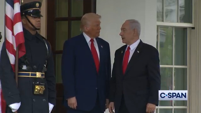 President Trump welcomes Israeli Prime Minister Netanyahu to the White House.