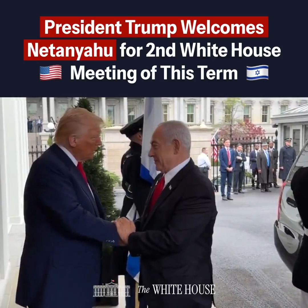🇺🇸🇮🇱 President Trump welcomes Prime Minister Netanyahu for their second meeting this term—just 62 days after @Netanyahu became the first foreign leader welcomed at the White House this term.