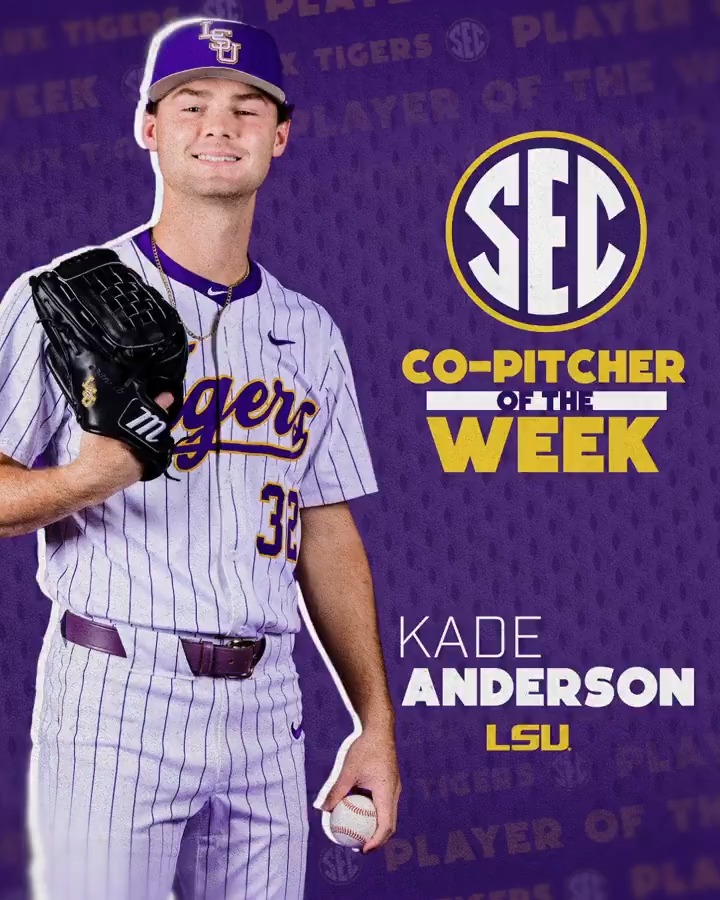 ⚾️ SEC Pitcher of the Week: April 7 🐅 Kade Anderson LSU Baseball x #SECBSB