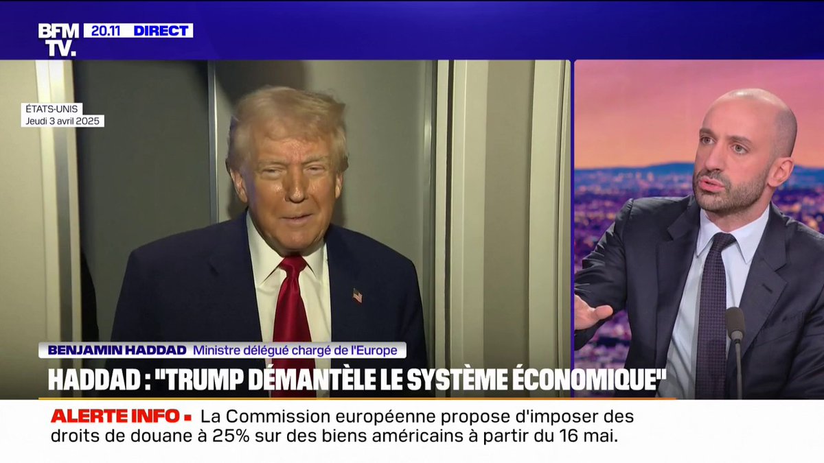 Benjamin Haddad (ministre délégué chargé de l'Europe): "Donald Trump est en train de démanteler le système économique mondial"
