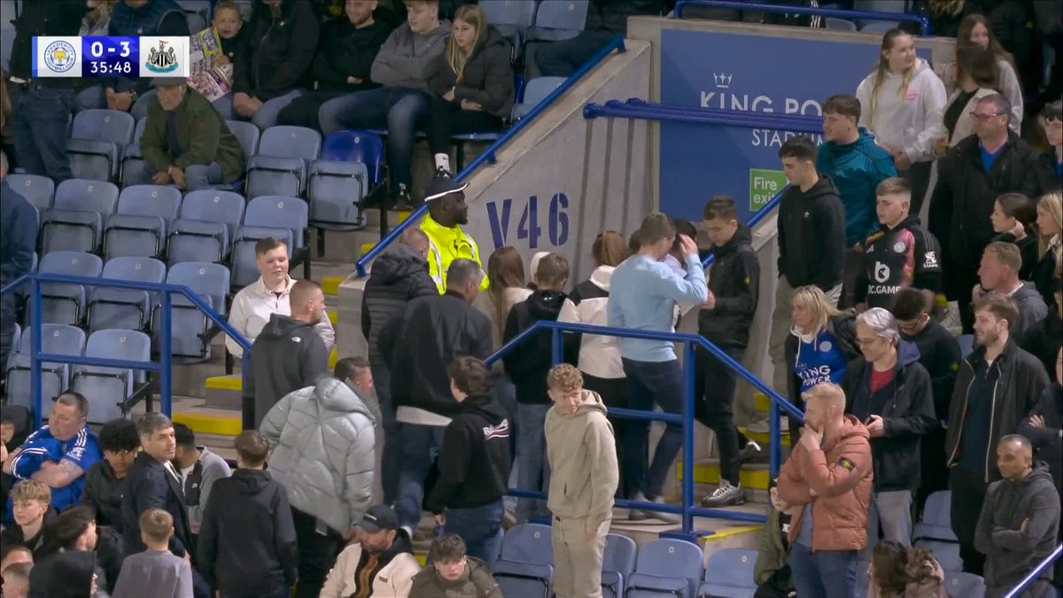 Leicester fans have seen enough of the first half at the King Power Stadium 🫣