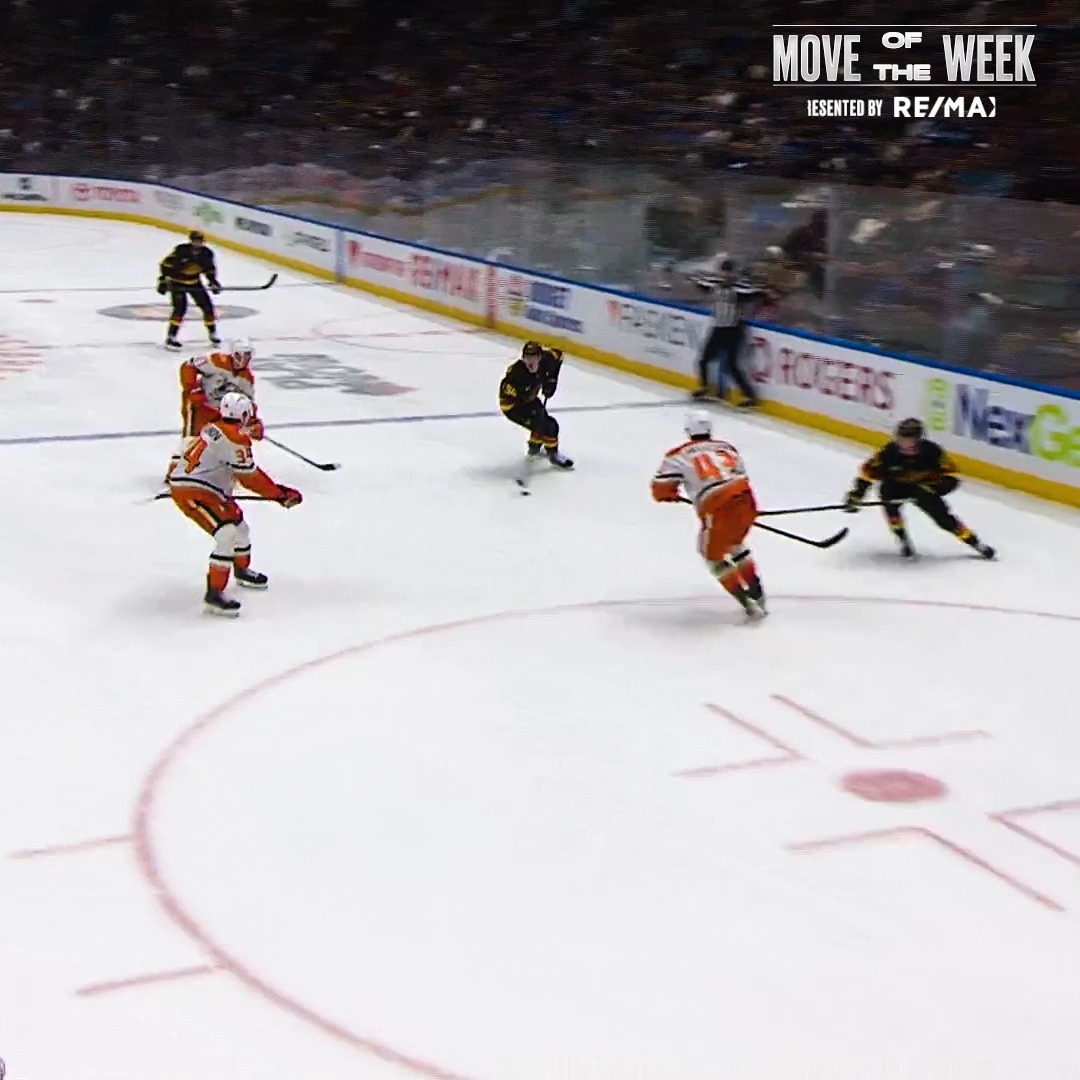 FIRST GOAL ALERT! 🚨 Defenceman Elias Pettersson's first NHL goal is the RE/MAX Canada Move of the Week!