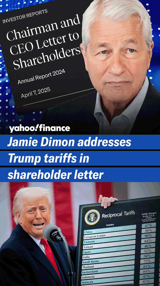 Jamie Dimon addresses President Trump's tariffs in a letter to shareholders: