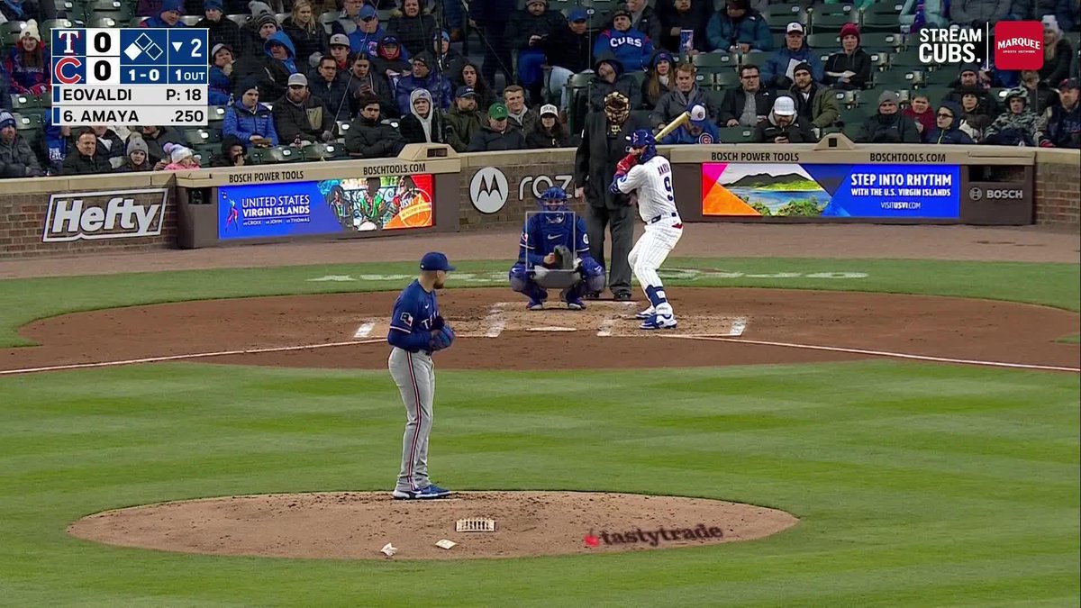 Michael Busch scores on a sac fly from Miguel Amaya!