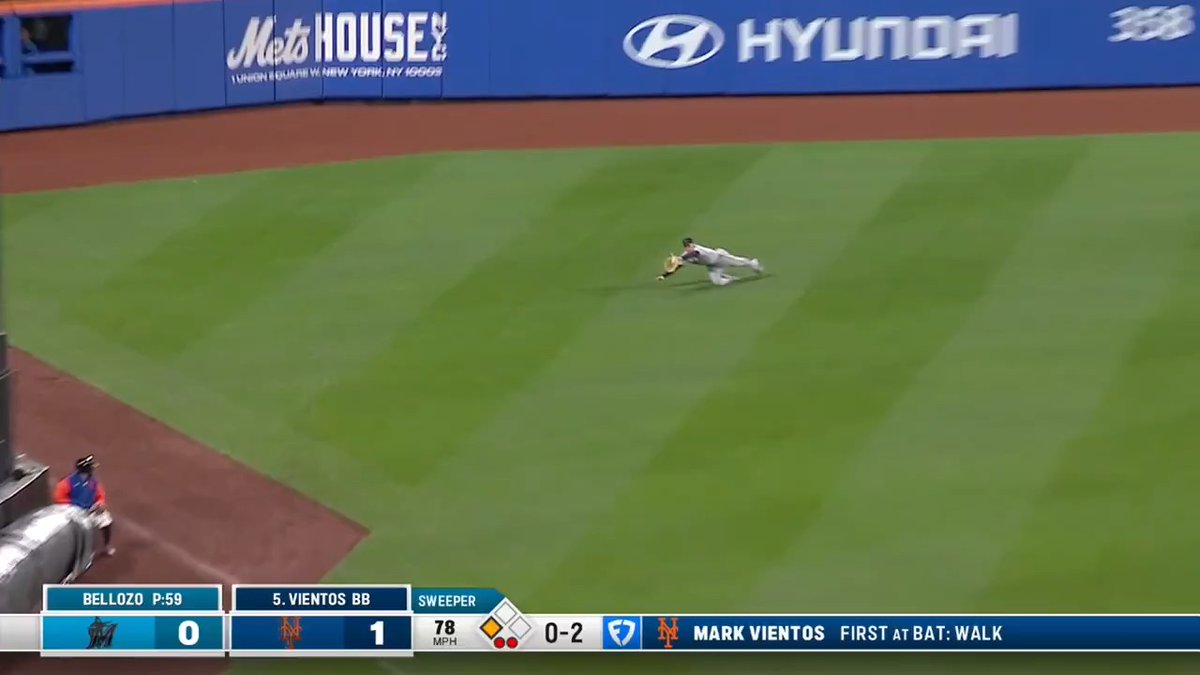 Griffin Conine lays out for a stellar catch!