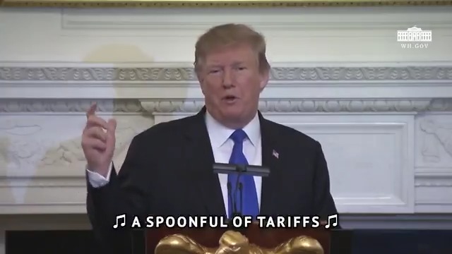 🎵 Just a spoonful of tariffs makes the stock market go down 🎵 #FallonTonight
