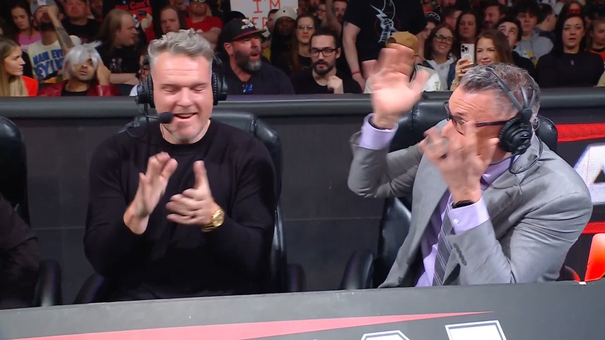 .Tony Hinchcliffe joins Pat McAfee &amp; Michael Cole on #WWERaw commentary right now! Get your tickets for The Roast of #WrestleMania featuring Tony Hinchcliffe and Friends! 🎟️