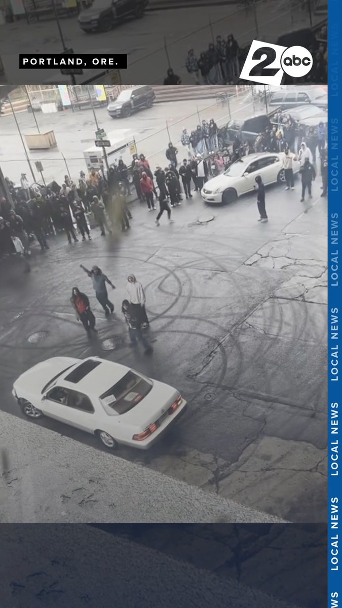 Portland Police said they did not have enough resources to break up a street takeover underneath the Morrison Bridge, adding that officers were parked nearby to ‘monitor the situation.’