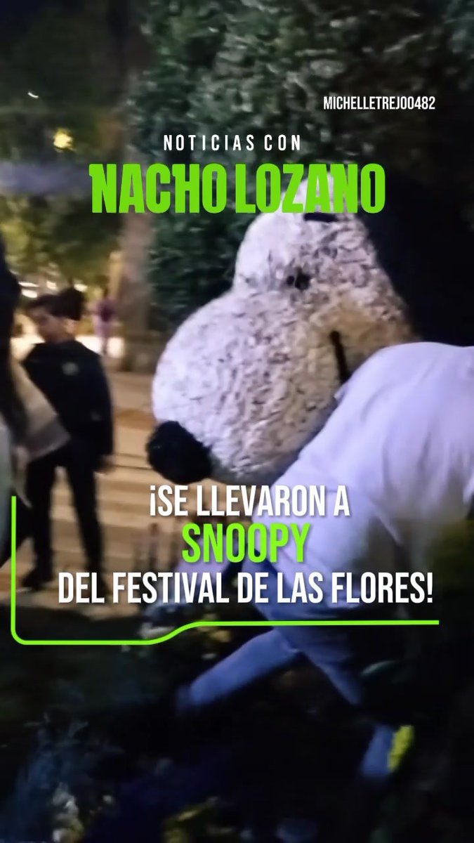 ¡Se llevaron a #Snoopy! Al terminar el Festival de las Flores en #Polanco, #CDMX, algunas estructuras se quedaron para que las personas pudieran tomarse fotos, pero un hombre aprovechó y se lo llevó cargando. ¿Para qué creen que lo quería?