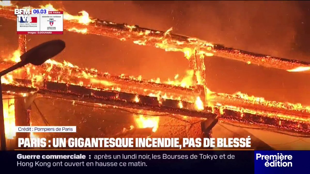 Incendie d'un centre de tri à Paris: ni blessés ni fumées toxiques