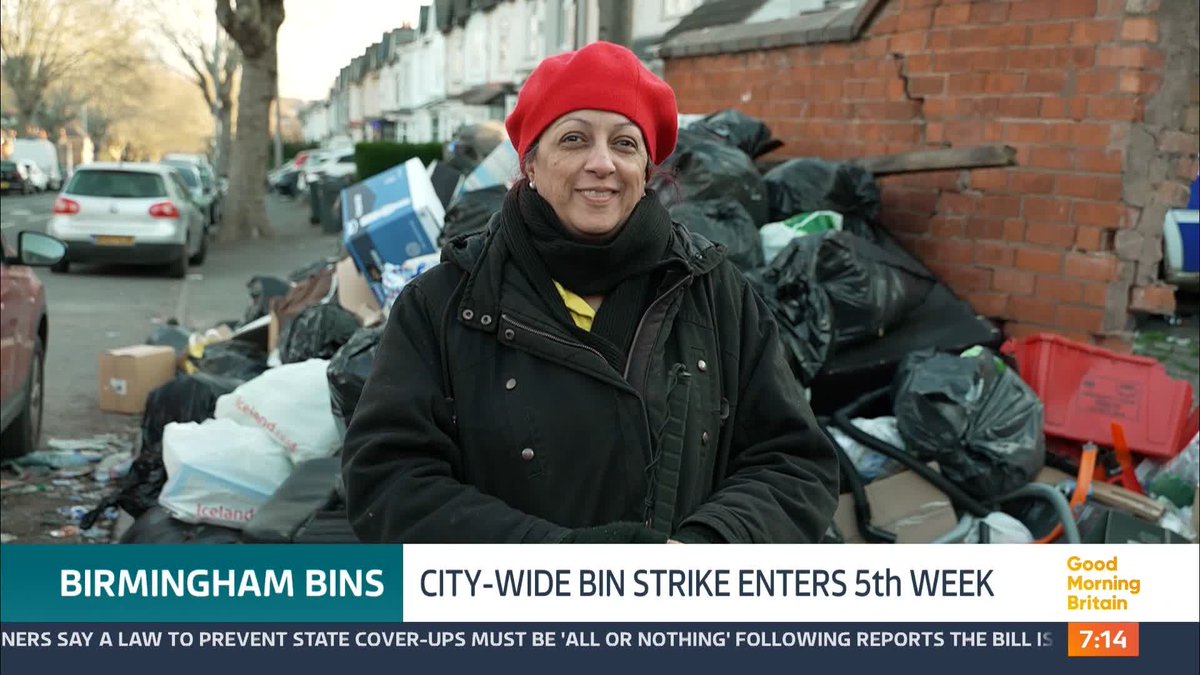 'My cane has actually broken because I got it stuck.' Perm, who is blind, is currently being forced to navigate roads filled with rubbish using a cane which gets stuck in the rotting waste as the Birmingham bin strike enters its fifth consecutive week.