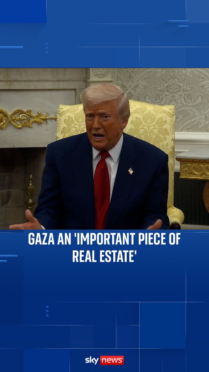 Gaza an 'important piece of real estate' says Trump in meeting with Israeli PM.