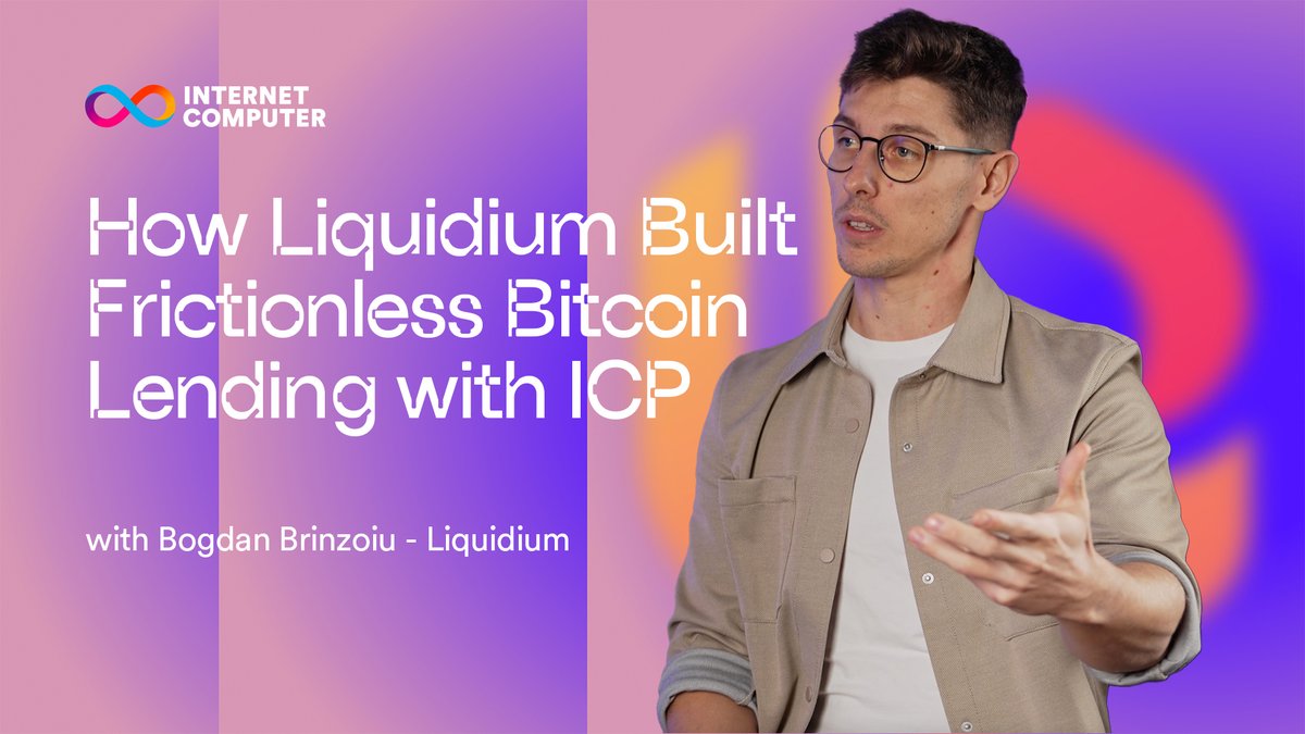 🔥 See how Liquidium | Bitcoin DeFi built frictionless Bitcoin lending using ICP's execution layer. Dan B explains how they eliminated P2P friction while maintaining: ⚡ Pure Bitcoin L1 solution ⚡ No bridging ⚡ No wrapped tokens ⚡ Instant access to liquidity Watch the full interview: