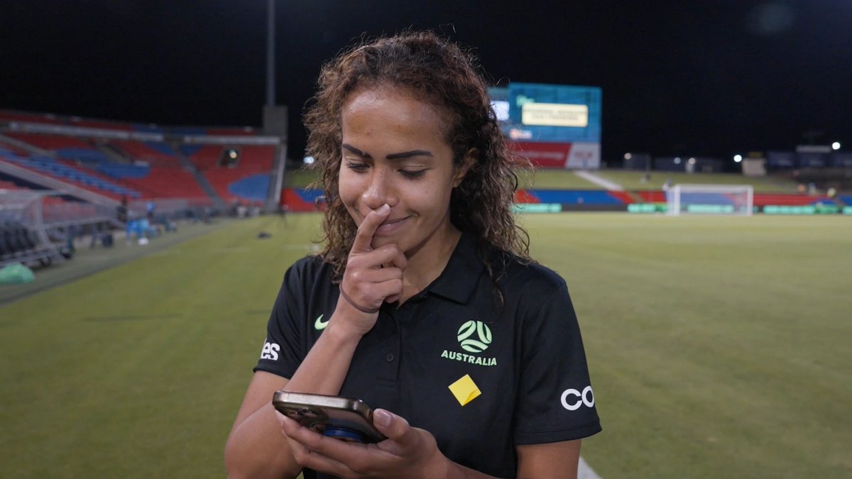 "Just want to watch this angle." 😂 Mary Fowler reacts to her goal last night &amp; talks us through the goal. 🎥 #Matildas #AUSvKOR