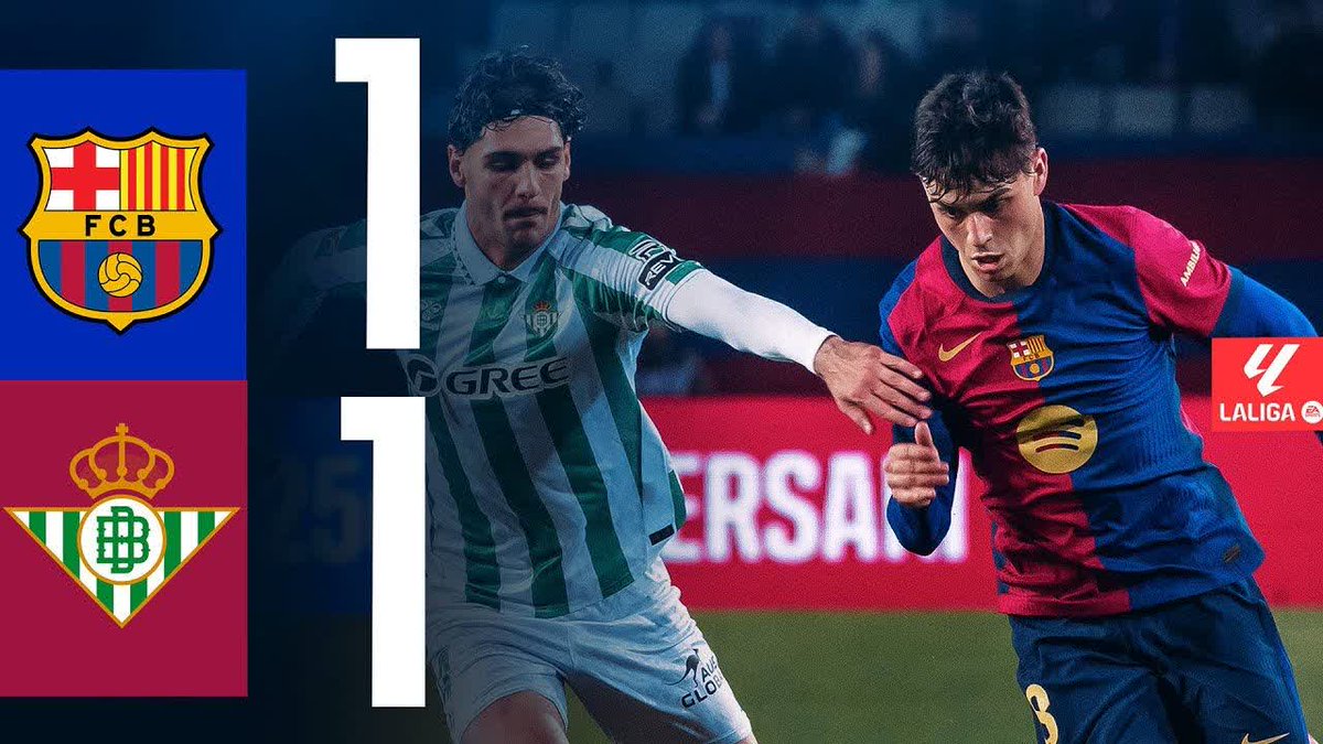One point more. One game less. #BarçaBetis | #LaLigaHighlights
