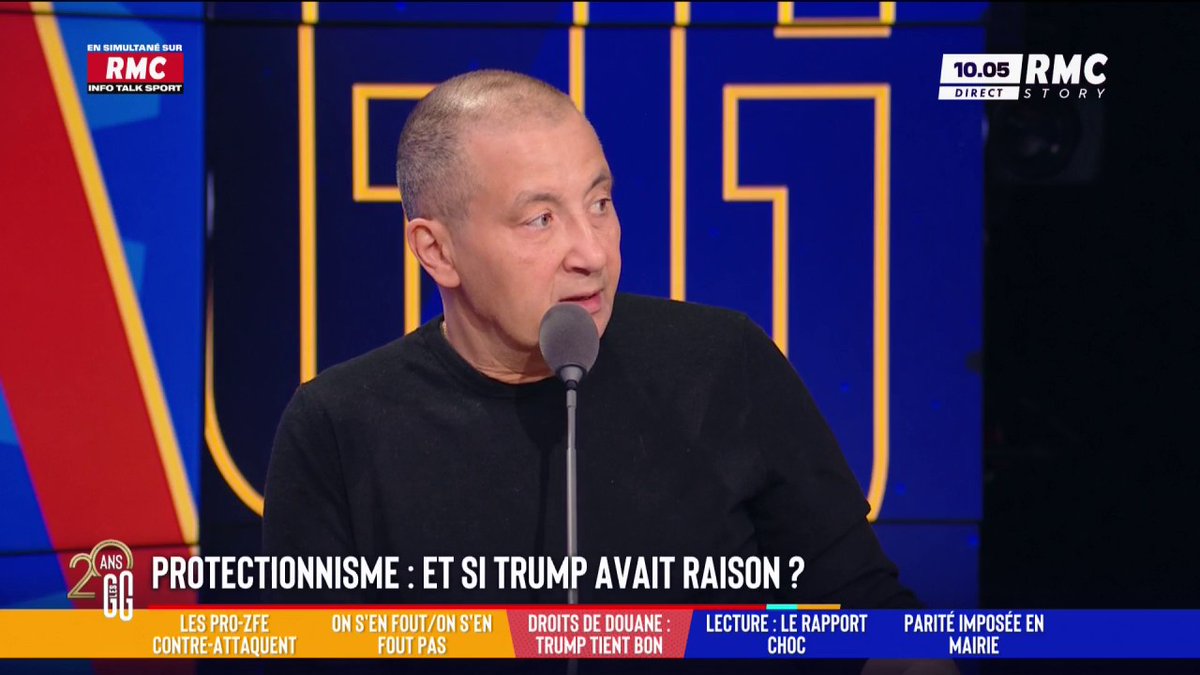 🇺🇸 Protectionnisme et droits de douane : Donald Trump a-t-il raison ? 💬 "Ce qu'il souhaite, c'est qu'on produise dans un pays développé (les États-Unis), qu'on vende dans ce pays et qu'on garde les bénéfices de cette vente dans le même pays", dit Mourad Boudjellal #GGRMC
