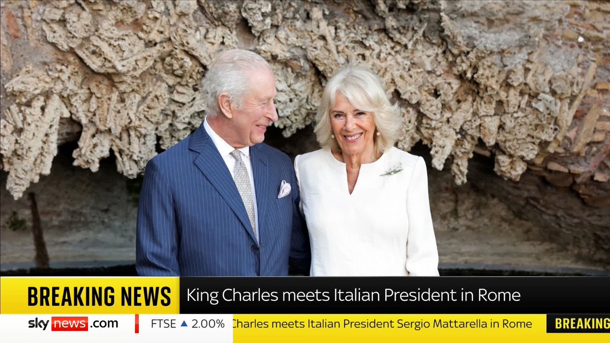 Watch the moment King Charles and Queen Camilla meet the Italian President in Rome on the day of their 20th wedding anniversary. 📺 Sky 501 and YouTube