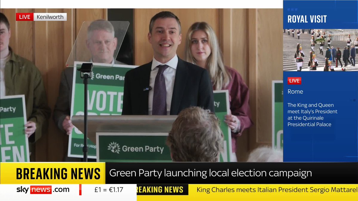 'The disillusionment is high and morale is low' The Green Party co-leaders, Carla Denyer and Adrian Ramsay, speak at their party's local elections campaign launch. 📺 Sky 501 and YouTube