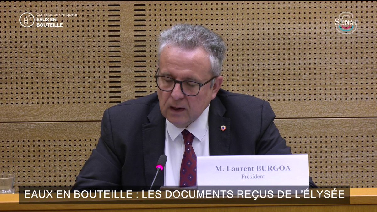 Scandale des eaux en bouteille : "Il nous a semblé que la meilleure réponse à faire à la dérobade du secrétaire général de l’Elysée était de rendre publics les documents sur lesquels il refuse de s’expliquer", indique le président de la commission d’enquête Burgoa Laurent.
