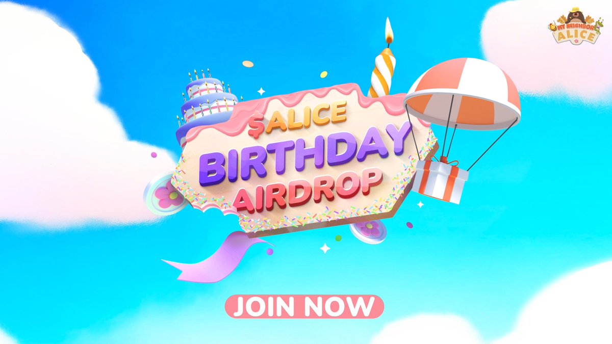 Today Alice is celebrating her birthday… and you're invited to the party! 🎂 What does that mean? That the $ALICE Birthday Airdrop has officially begun, and from today until May 6th, you’re in for 4 weeks full of challenges, competitions, and unique rewards! 🙌 Ready to jump in? Here’s how to get started, Neighbor: 👉 In-game Missions: Complete weekly challenges, from gardening to NFT creation. New missions drop every week! 👉 Social Activities: Like, comment, share, and create innovative content for Alice! 👉 Referral Program: Invite up to 20 friends to Alice and earn points! And the rewards? The top 100 players on the leaderboard will win the biggest share of the 10,000 $ALICE prize pool—but don’t worry, there are rewards for everyone, even if you don’t make the top 100! 🏆 But that’s not all! To make Alice’s birthday even more special, we’re launching a birthday-themed NFT collection—so stay tuned. And most importantly… don’t miss the Game Nights! 🪩Save the dates: April 18th and May 2nd—you’ll be able to earn extra points and get exclusive NFTs! 🪂 How to join? Head over to the Rewards Board and start collecting points: It’s never too late to join the party, Neighbor! 🌸