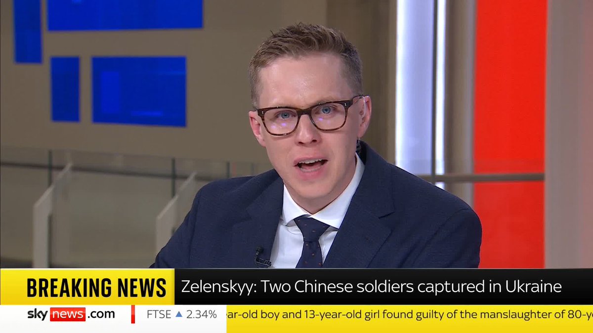 BREAKING: Two Chinese soldiers have been captured while fighting in eastern Ukraine, Volodymyr Zelenskyy says. 📺 Sky 501 and YouTube