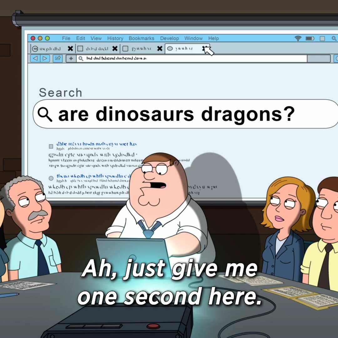 PSA: close your tabs before presenting 👀 stream the latest episode of #familyguy now on Hulu.