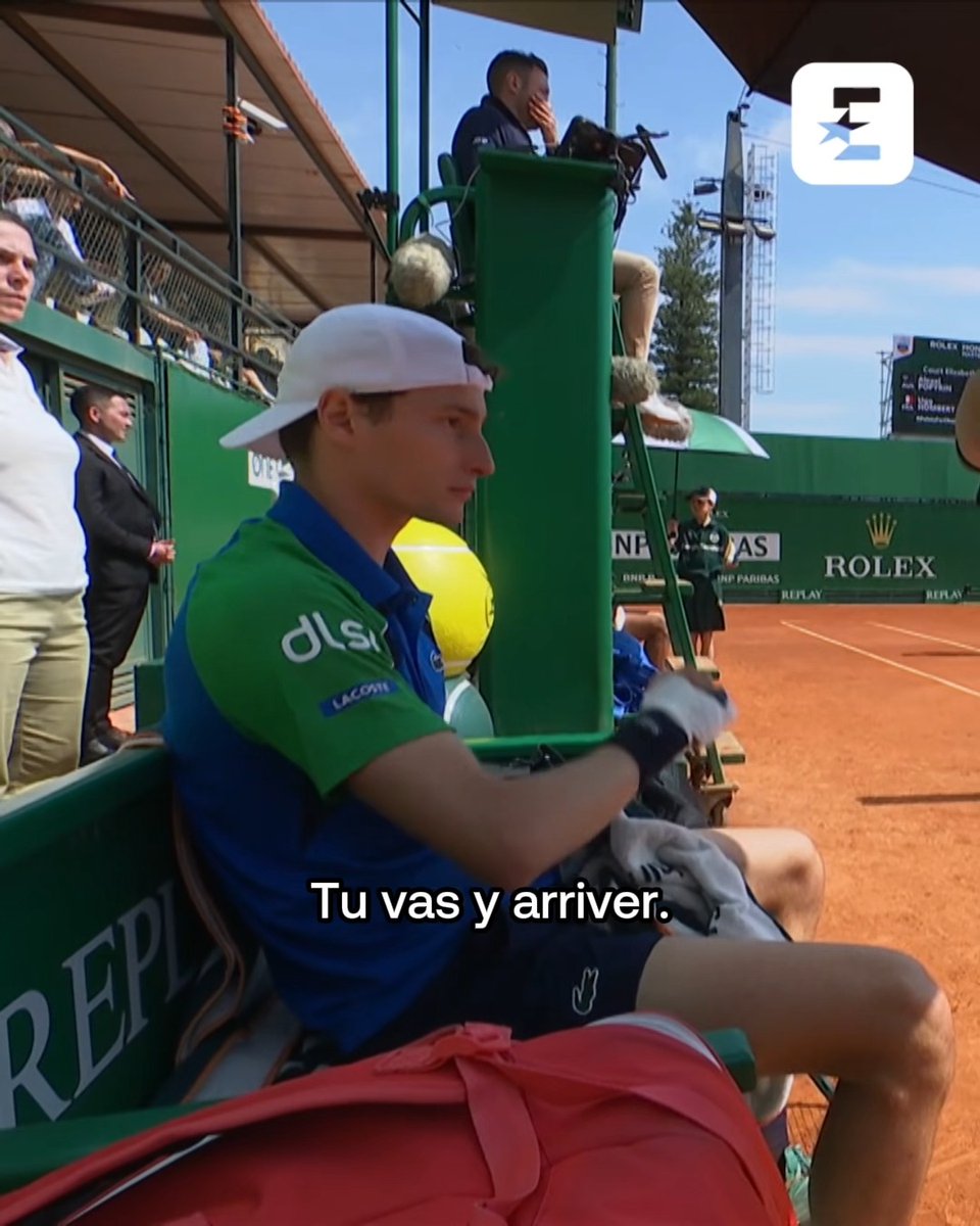 🇫🇷 « Je suis avec toi, tu vas y arriver. Allez mon grand, une par une, tu fais de ton mieux. Allez ! C’est fort ce que tu fais mec. Je suis très très fier de toi ! Sois courageux mec ! » Ugo Humbert qui s'encourage face à Popyrin