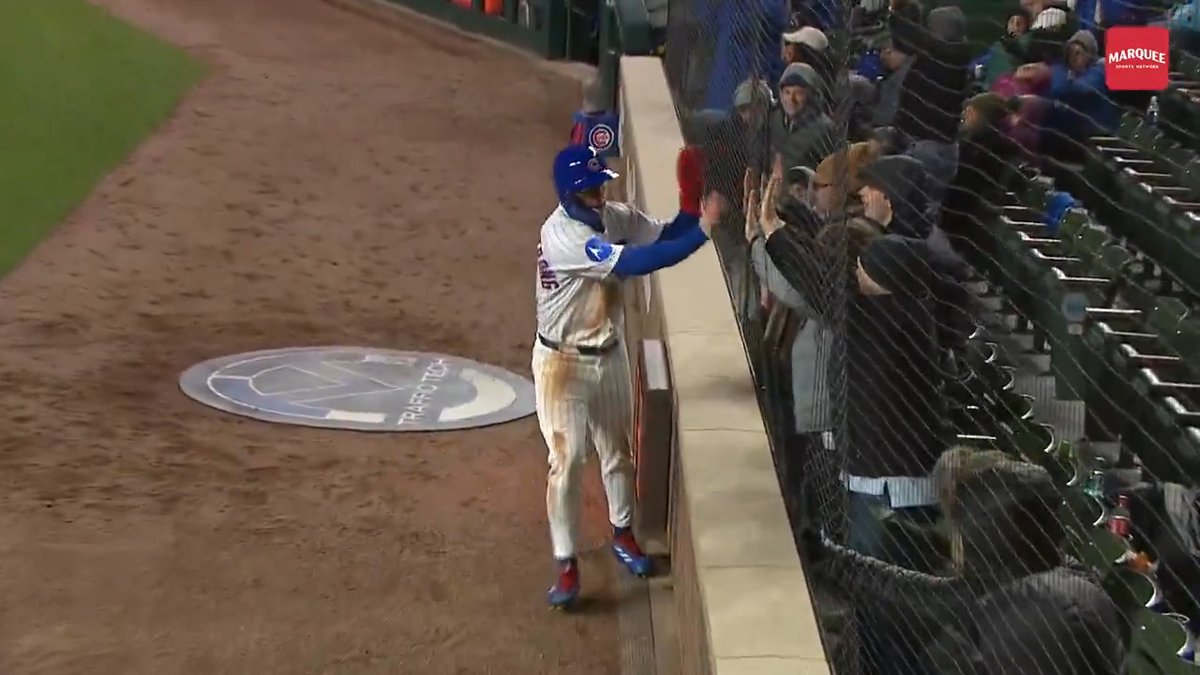 ICYMI: PCA high-fived fans behind home plate after he scored last night 😂👏