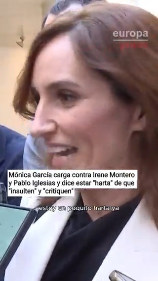 Mónica García carga contra Irene Montero y Pablo Iglesias: "Estamos hartos de que nos digan qué hacer y lo que somos. Estamos hartos de recibir lecciones"