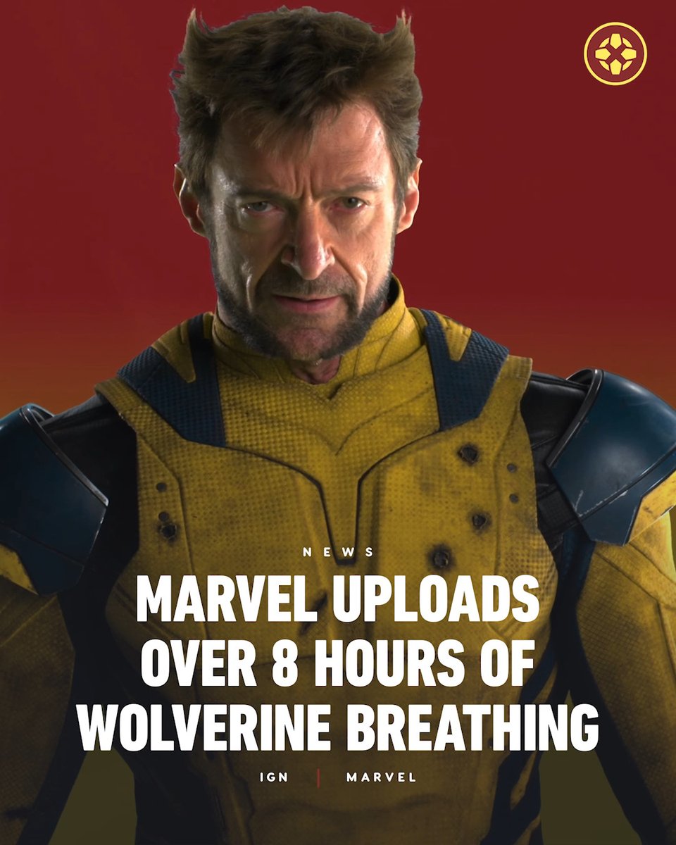 The Marvel Entertainment YouTube channel has posted an 8 hour and 36 minute video of Hugh Jackman in his Deadpool &amp; Wolverine suit just staring at the camera breathing... menacingly!