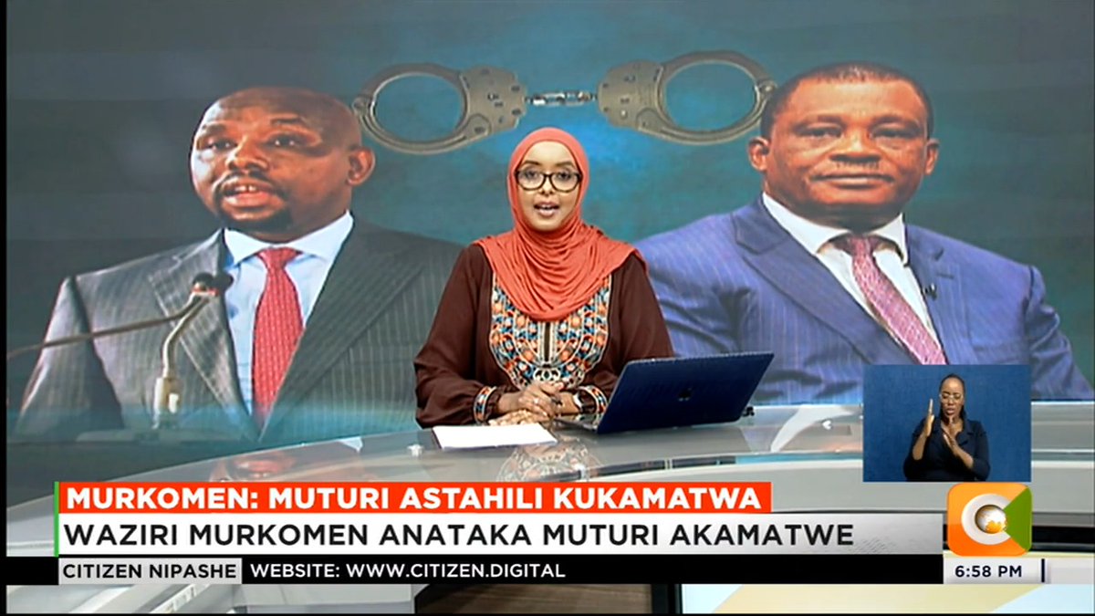 Murkomen: Muturi Astahili Kukamatwa Waziri Murkomen anataka Muturi akamatwe Murkomen amkosoa Muturi kwa kutoboa siri za serikali Anasema Muturi anashikilia stakabadhi muhimu Murkomen ataja madai ya Muturi kama unafiki #CitizenNipashe Jamila Mohamed HSC