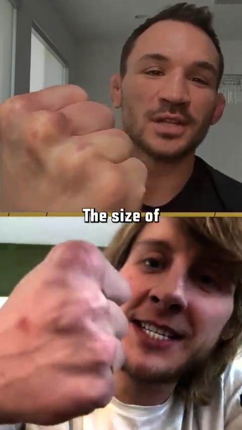 The size of those knuckles ๐ ๐คฏ #UFC314 There's no way Michael Chandler vs Paddy Pimblett goes five rounds!