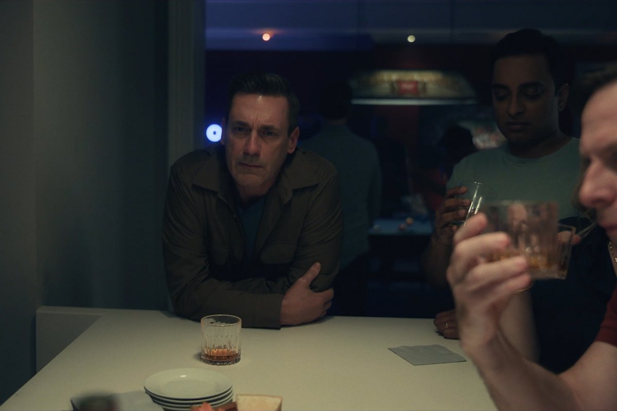 Raise a glass to existential dread. #YourFriendsAndNeighbors — Streaming April 11