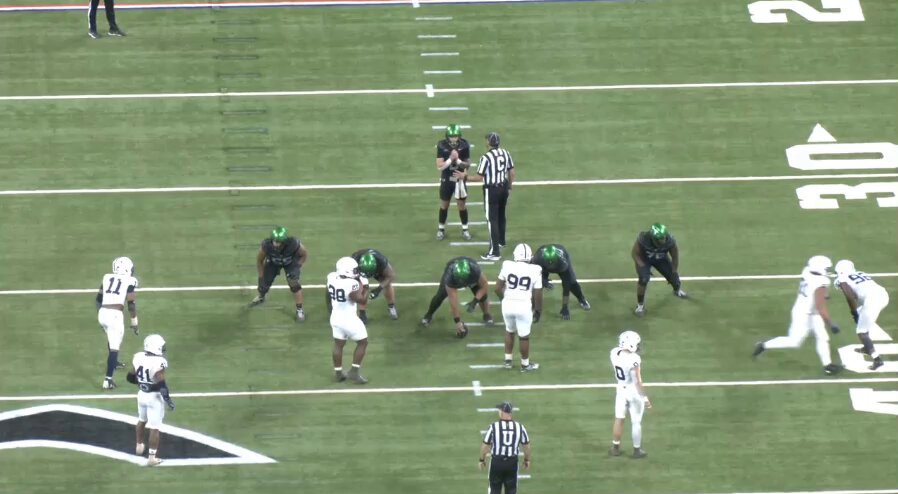 Abdul Carter absolutely loves to knife inside to try and make plays against both the run and pass. He creates a lot of explosives this way, but also leaves the defense vulnerable to big plays because there's no defender left for QB contain or to stay gap sound.