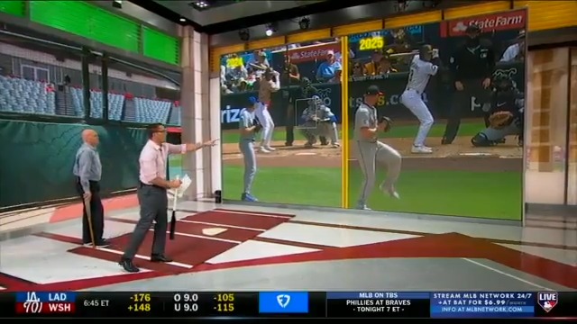 Since June 8th of last season, only Aaron Judge and Shohei Ohtani are slugging at a higher rate than 21-year-old Jackson Merrill (min. 275 PA) 🤯 Mark DeRosa and Bill Ripken visit the Skybox to look at some changes Merrill has made to his swing from last season.