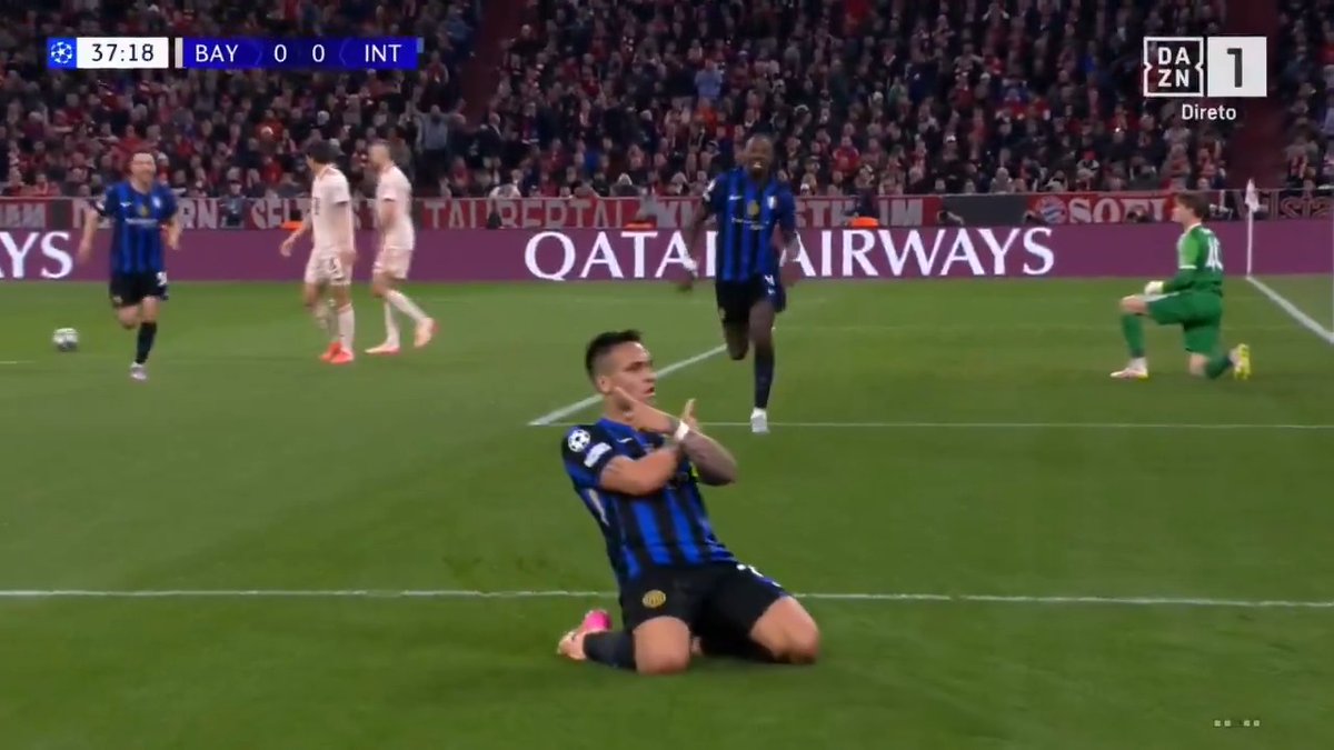 Lautaro de trivela a abrir o marcador 😮💨 🤩 @championsleague | FC Bayern München 0 x 1 Inter ⭐⭐ #DAZNChampions