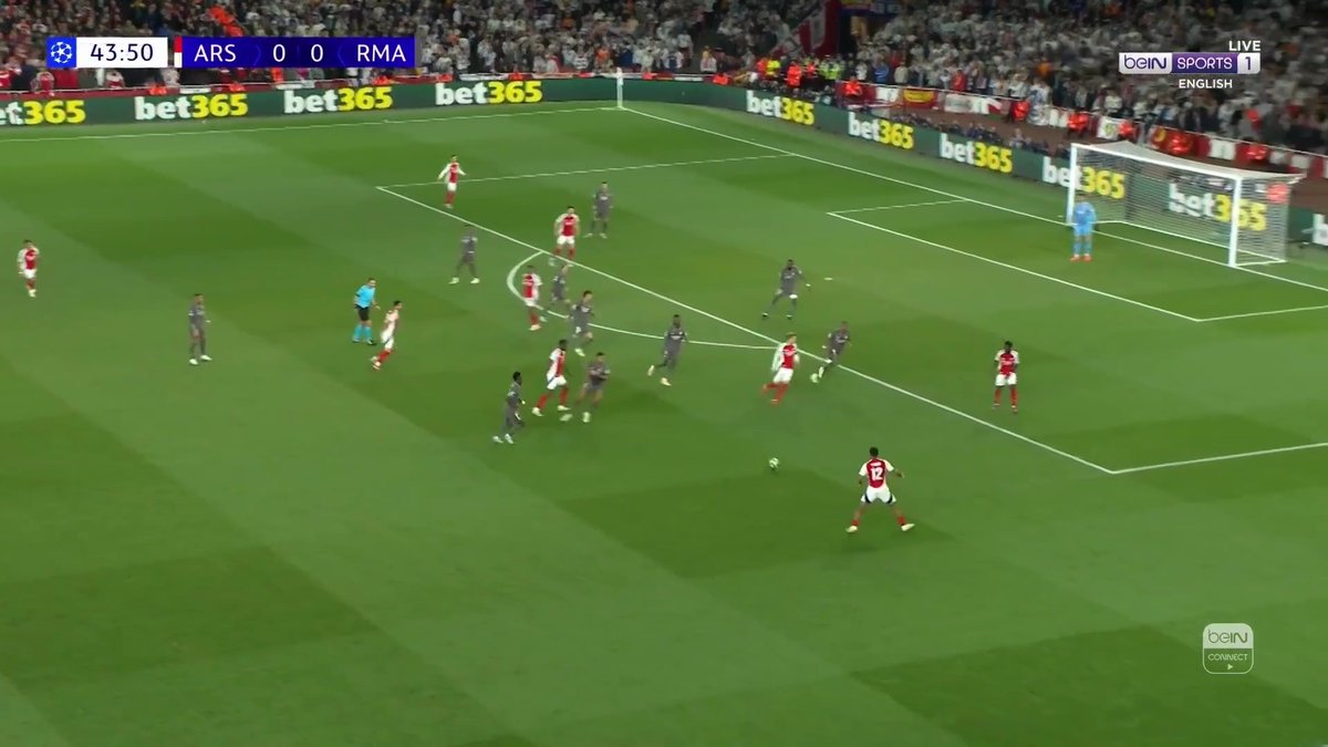 🧤 Brilliant double save from Courtois to deny the Gunners an opener! #beINUCL #ARSRMA #UCL
