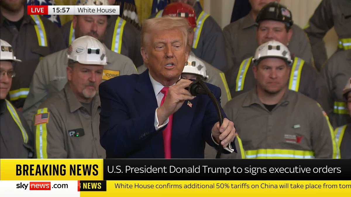 "We are ending Joe Biden's war on beautiful clean coal." Donald Trump is to sign a new executive order to boost coal production, declaring it a mineral. Live updates➡️ 📺 Sky 501, Virgin 602, Freeview 233 and YT