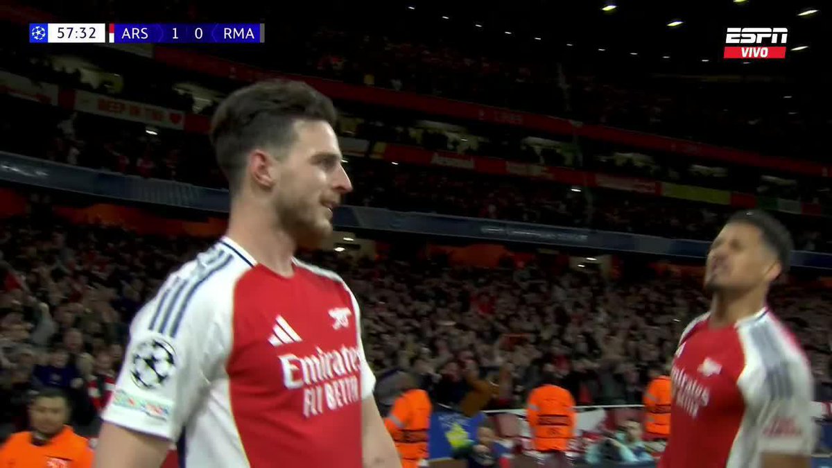 UFFF, QUÉ GOLAZO DE DECLAN RICE. IMPRESIONANTE TIRO LIBRE. 🤯🎯
