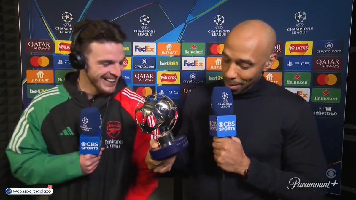 A special night followed by a special interview from Declan Rice with Arsenal legend Thierry Henry and the UCL Today crew ❤️