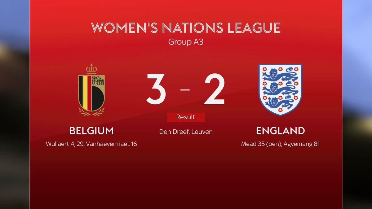 England suffered a shock 3-2 defeat to Belgium in the Women's Nations League, four days after Sarina Wiegman's side had beaten the Red Flames 5-0 on home soil ❌