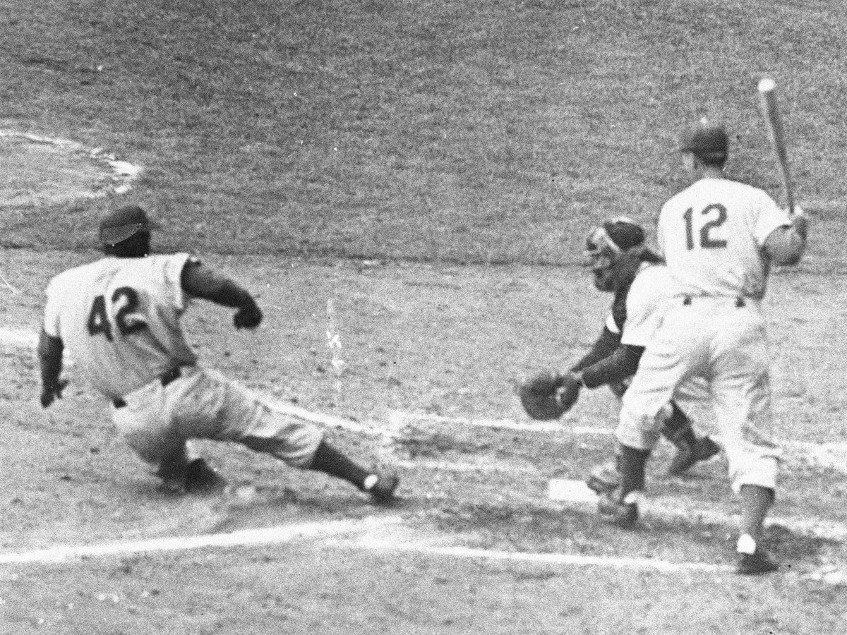 Jackie Robinson's steal of home in the 1955 World Series was simply iconic.