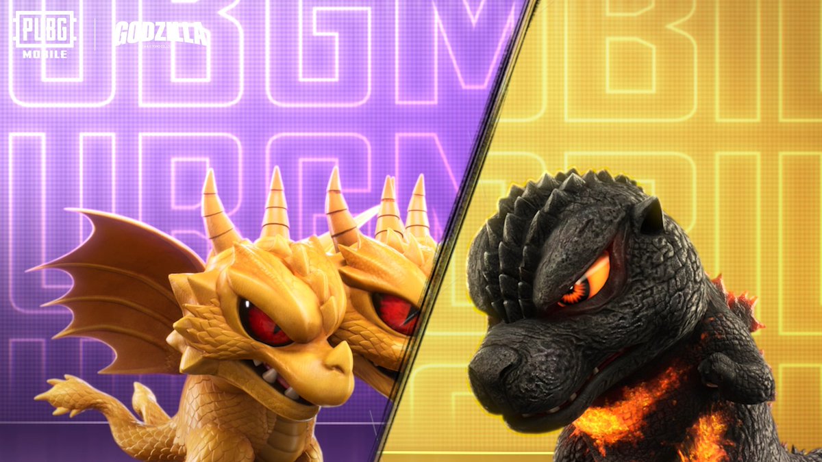 Burning Godzilla Buddy and King Ghidorah Buddy are causing all sorts of playful mischief! Come and join the fun, and don't forget to unlock the Burning Godzilla and King Ghidorah figures at HOME. 📲 #PUBGMOBILE #PUBGMxGodzilla #Godzilla #BurningGodzilla #KingGhidorah #Mechagodzilla #kingofthemonsters