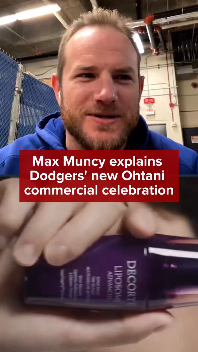 “It’s just a little moment that everyone has a laugh at.” 😂 Max Muncy explains the origins of the Dodgers Shohei Ohtani commercial-inspired celebration.