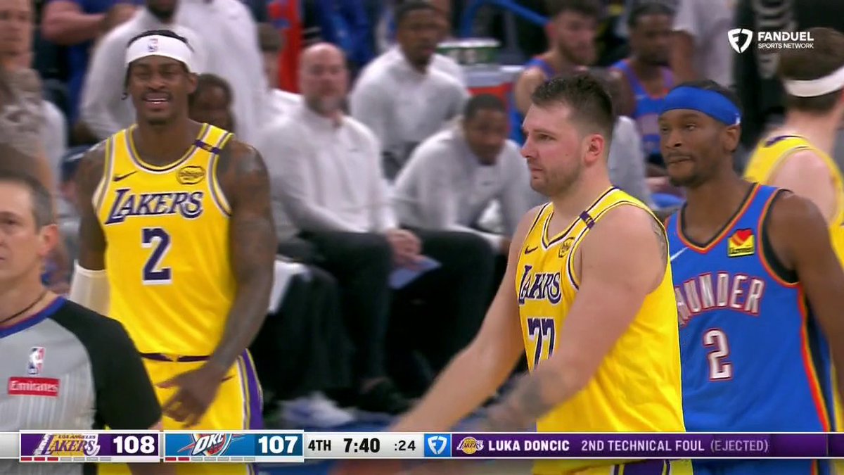 Luka Doncic was ejected after picking up a second technical foul.