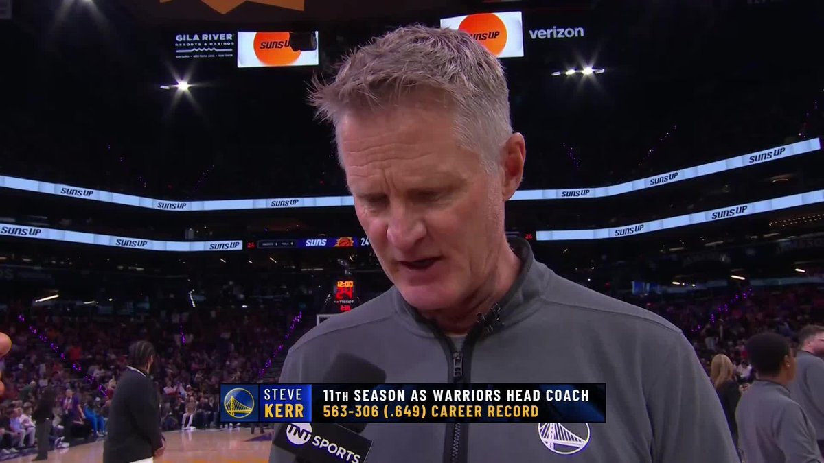 "He's the smartest defensive player I've ever seen" 🧠🔒 Steve Kerr tells Lauren Jbara what he's seeing from Draymond Green in the first half