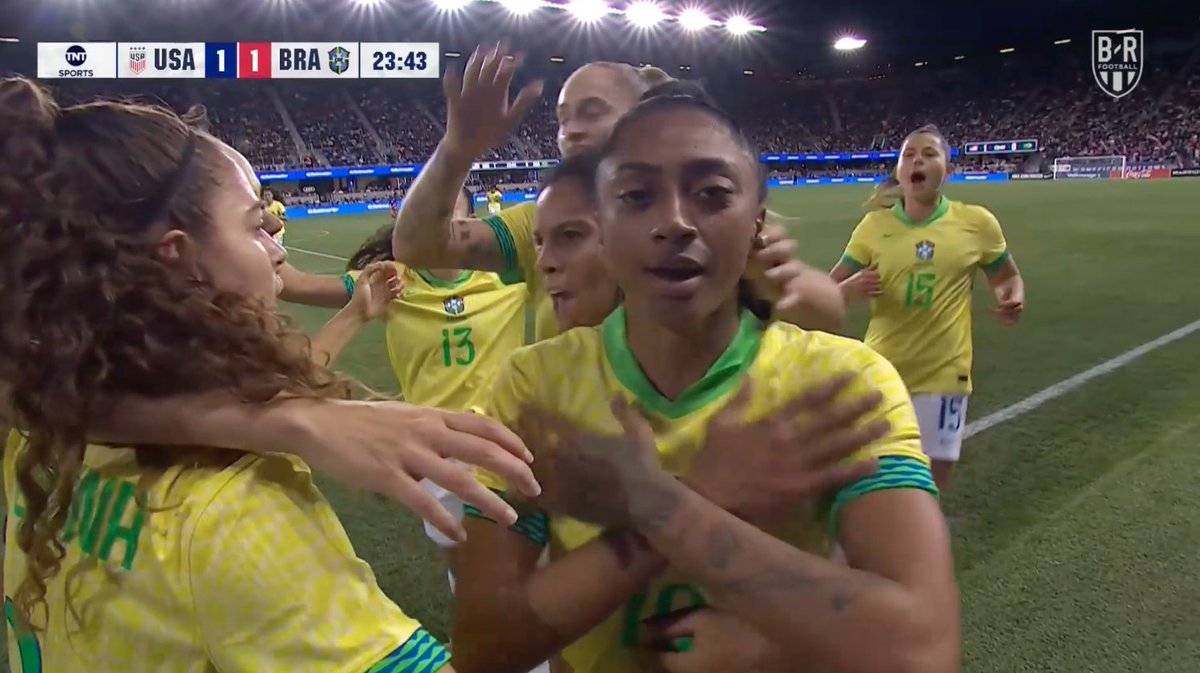 Kerolin equalizes for Brazil in style 😎 Watch USA vs. Brazil on TBS, truTV or Max 📺