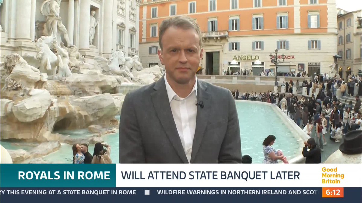 The King and Queen will be celebrating their 20th wedding anniversary, during their state visit to Italy. The couple were married in a civil ceremony at Windsor Guildhall in 2005. Tonight they will be guests of honour at a state banquet. Nick Dixon reports from Rome.